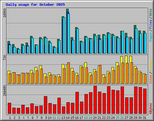 Daily usage for October 2025