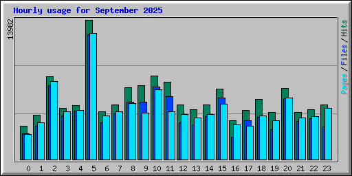 Hourly usage for September 2025
